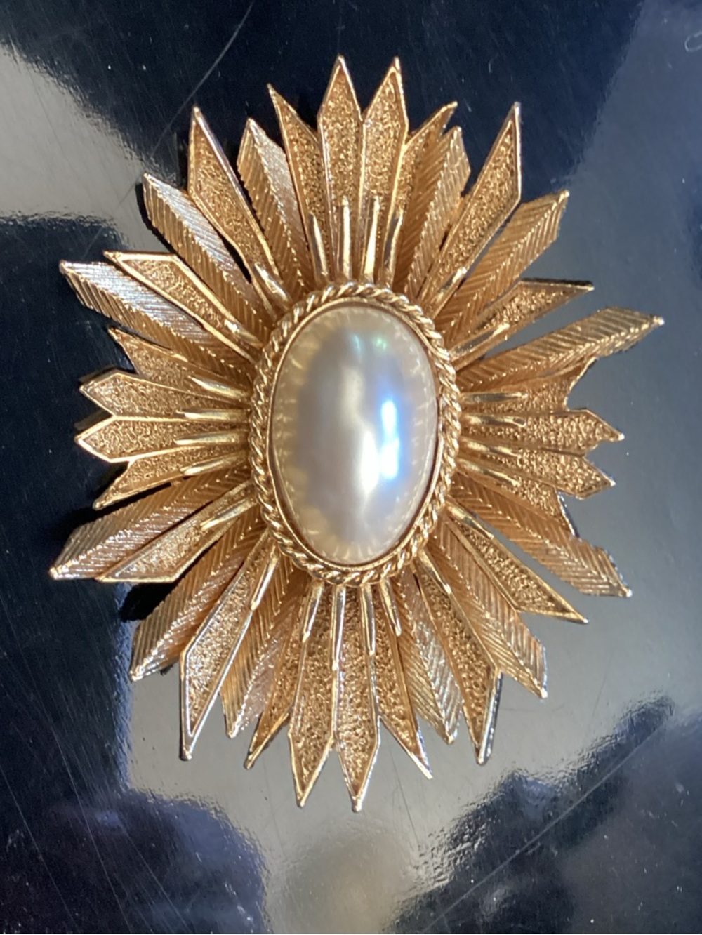 RARE Balenciaga Gold Starburst Brooch